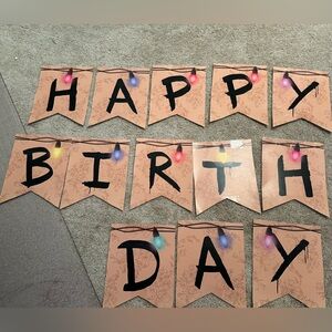 Stranger Things “Lights” Happy Birthday Banner